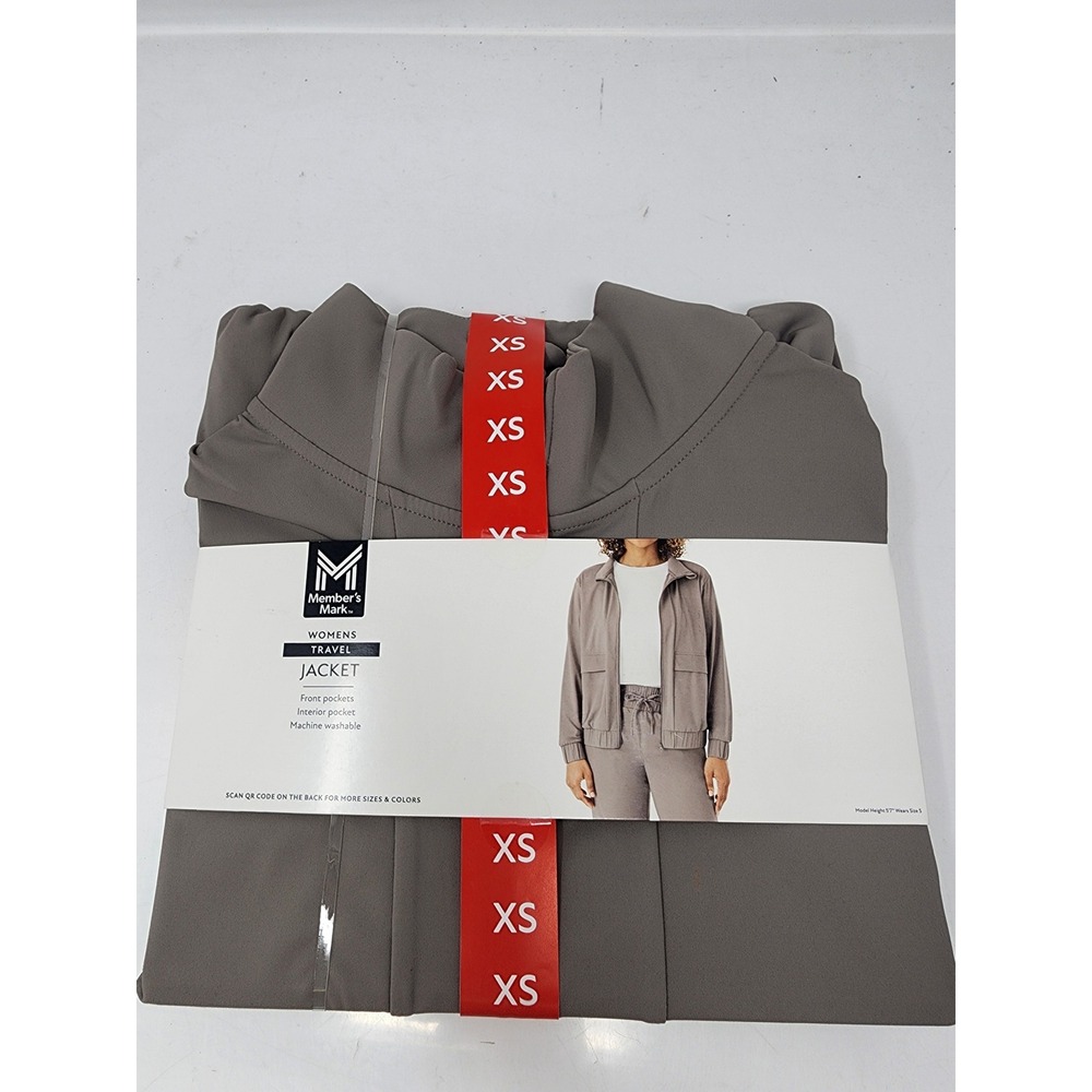 Member's Mark Womens Travel Jacket Grey Nylon Blend Casual Size XS